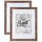 Califortree Rustic Brown 11x14 Picture Frame - Display Photos 8x10 with Mat or 11x14 Without Mat - Real Glass Inside - Set of 2
